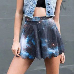 Galaxy Black Shorties | Blackmilk Clothing